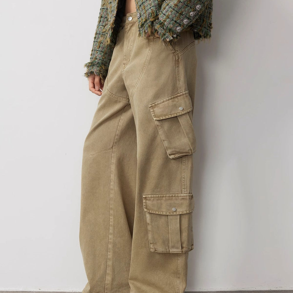 
                  
                    "Nostalgic Wasteland" Heavy Washed Personalized Distressed American Streetwear Large Pocket Cocoon Jeans
                  
                