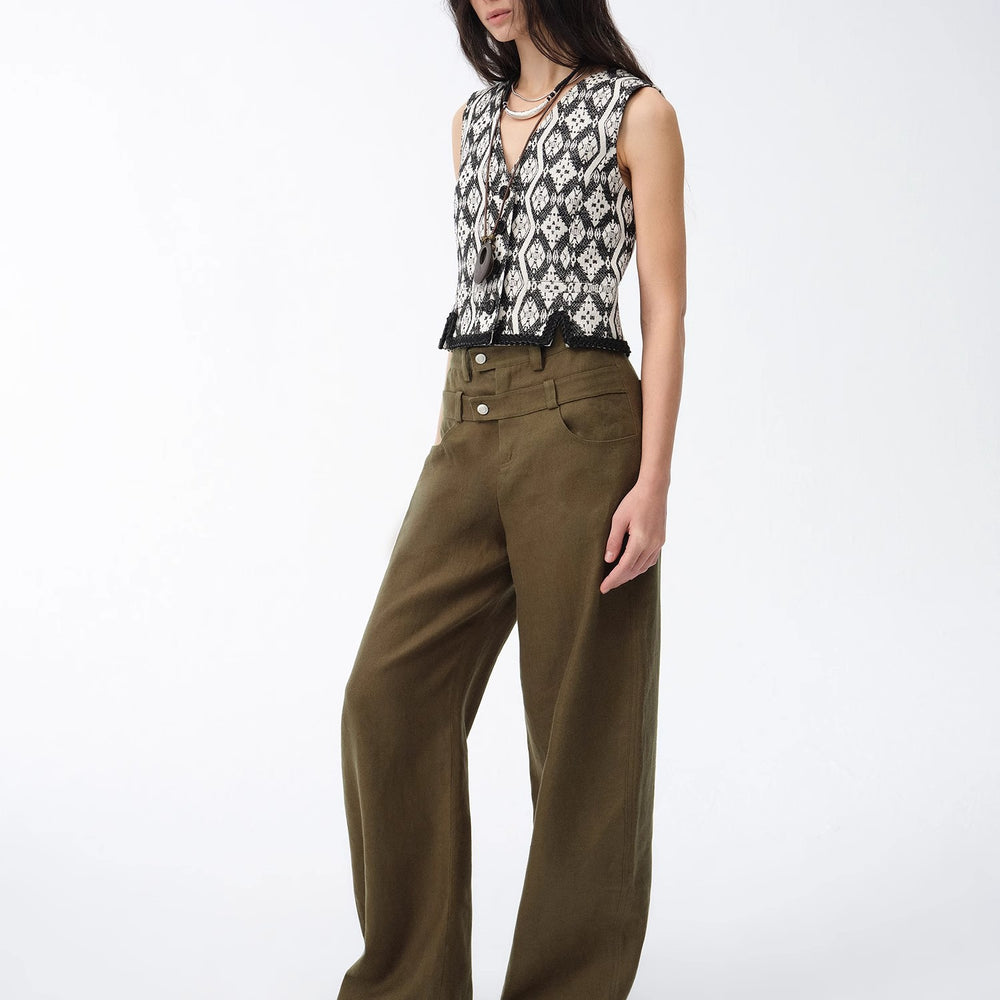 
                  
                    "Weiss Love Letter" Old Money Style Linen Cut Scimitar Pants
                  
                