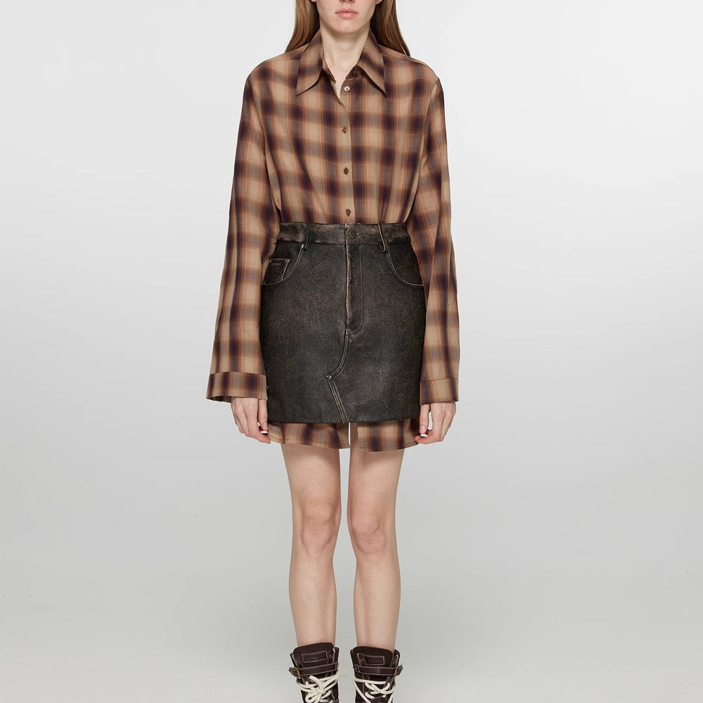 
                  
                    "Tea Grid" high-quality high-count cotton loose retro plaid shirt
                  
                