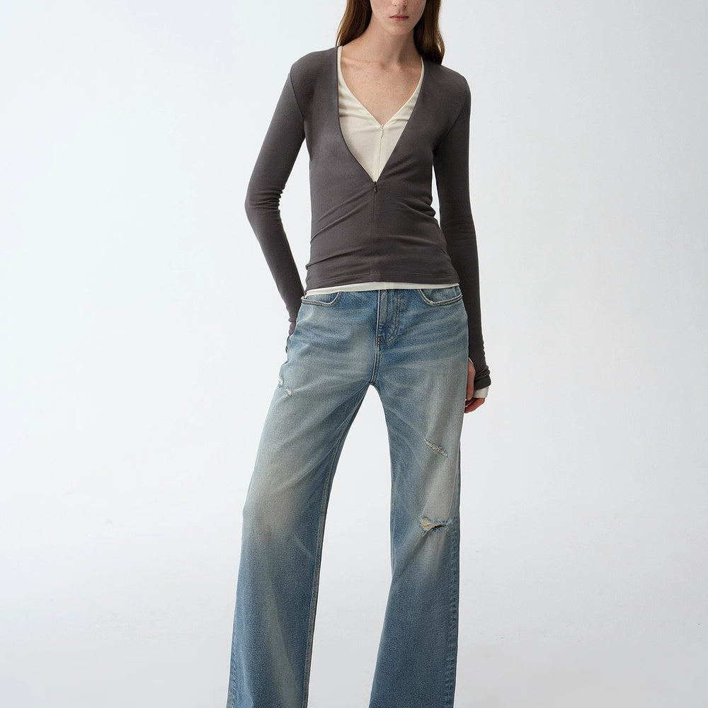 
                  
                    "Minimalist Moment" Simple Casual Lyocell Tencel Wool Blend Long Sleeve Bottoming Shirt Early Spring Top
                  
                