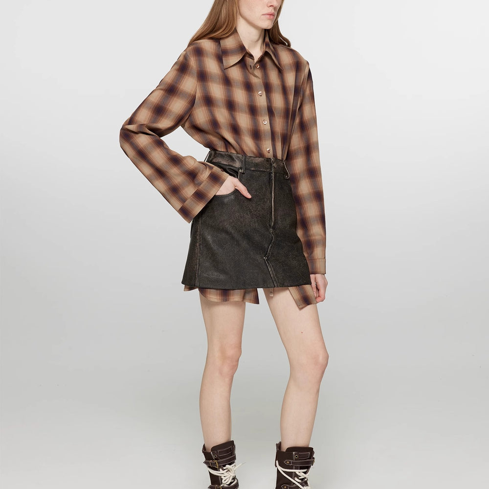 
                  
                    "Tea Grid" high-quality high-count cotton loose retro plaid shirt
                  
                