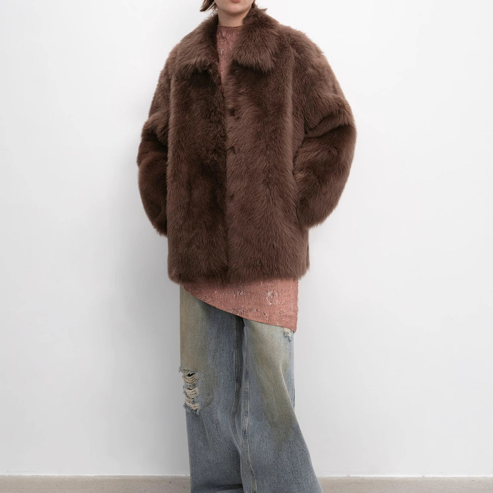 
                  
                    "Autumn Exclusive" Imported Tuscan sheepskin short lapel fur coat
                  
                