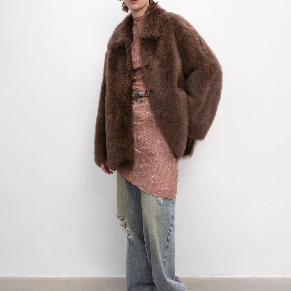 
                  
                    "Autumn Exclusive" Imported Tuscan sheepskin short lapel fur coat
                  
                