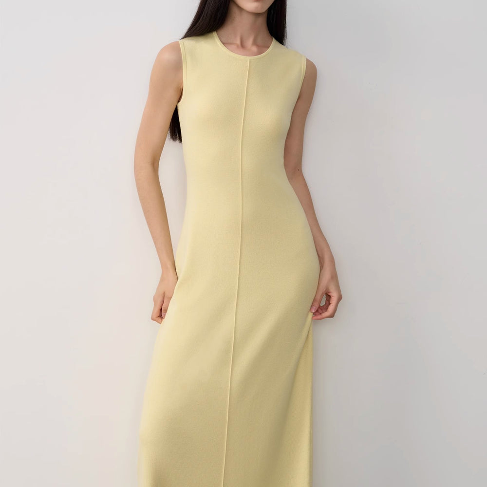 
                  
                    "Island Letters" Limited Edition Baslan Merino Wool Extra Long Sleeveless Lazy Knit Dress
                  
                