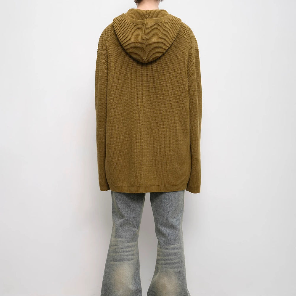 
                  
                    "Autumn Ticket" Simple and versatile Zhongding 30s wool blend hoodie zipper round neck sweater
                  
                