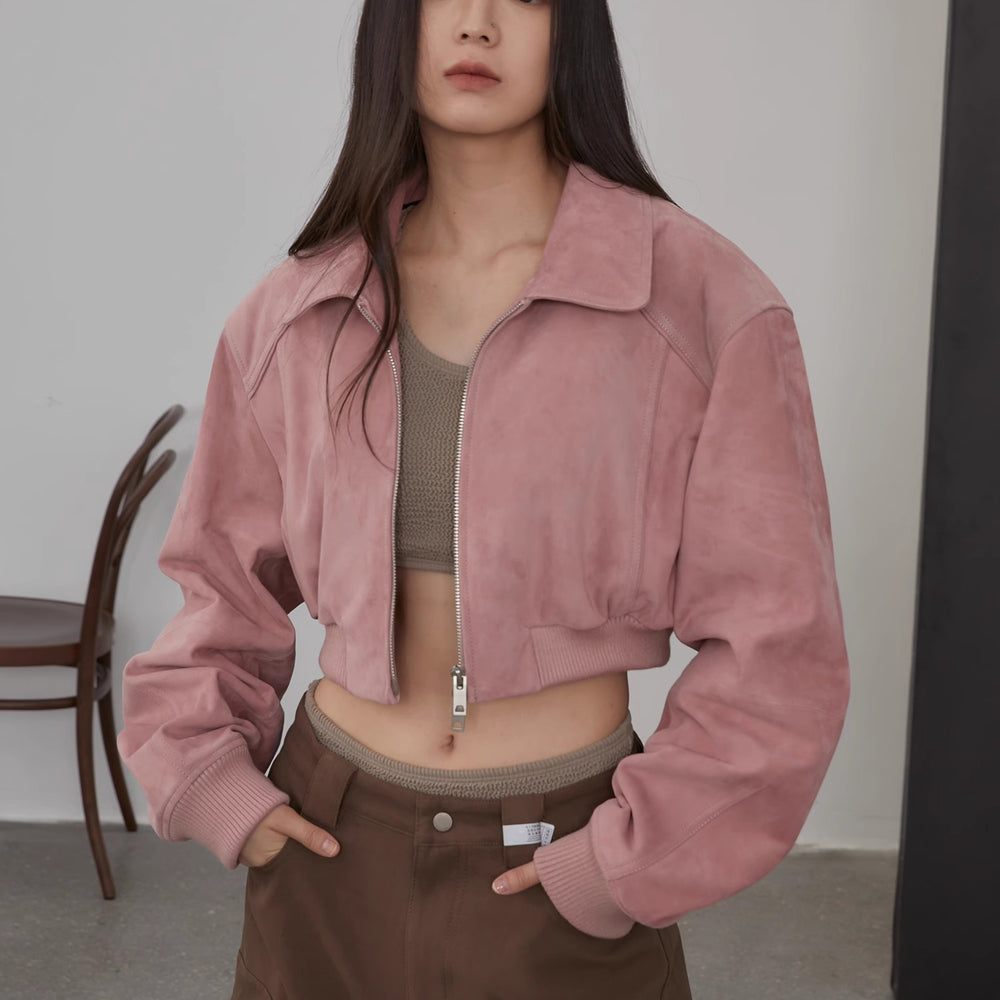 
                  
                    "Witch Game" Retro  Classic Stand Up Sheep Leather Short Jacket
                  
                