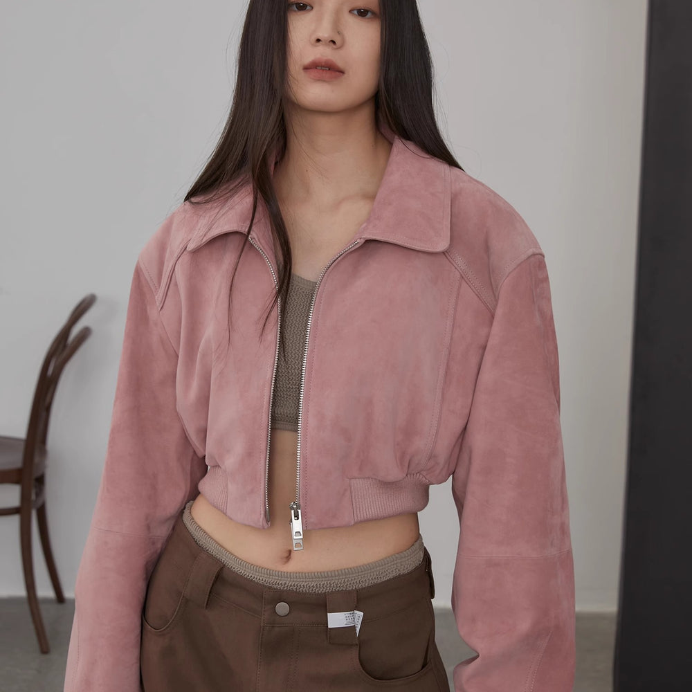 
                  
                    "Witch Game" Retro  Classic Stand Up Sheep Leather Short Jacket
                  
                