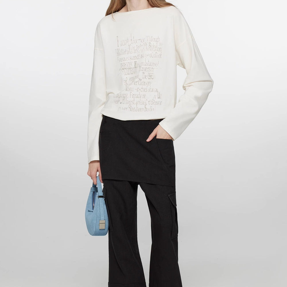
                  
                    "Free to run away" miu style fake two-piece workwear micro-flared casual pants low-waist slim zipper trousers for women
                  
                