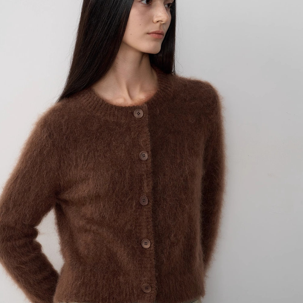 
                  
                    "Relaxation Notes" High-Proportion Mohair Knit Cardigan Women's Loose Short Round Neck Sweater Jacket
                  
                
