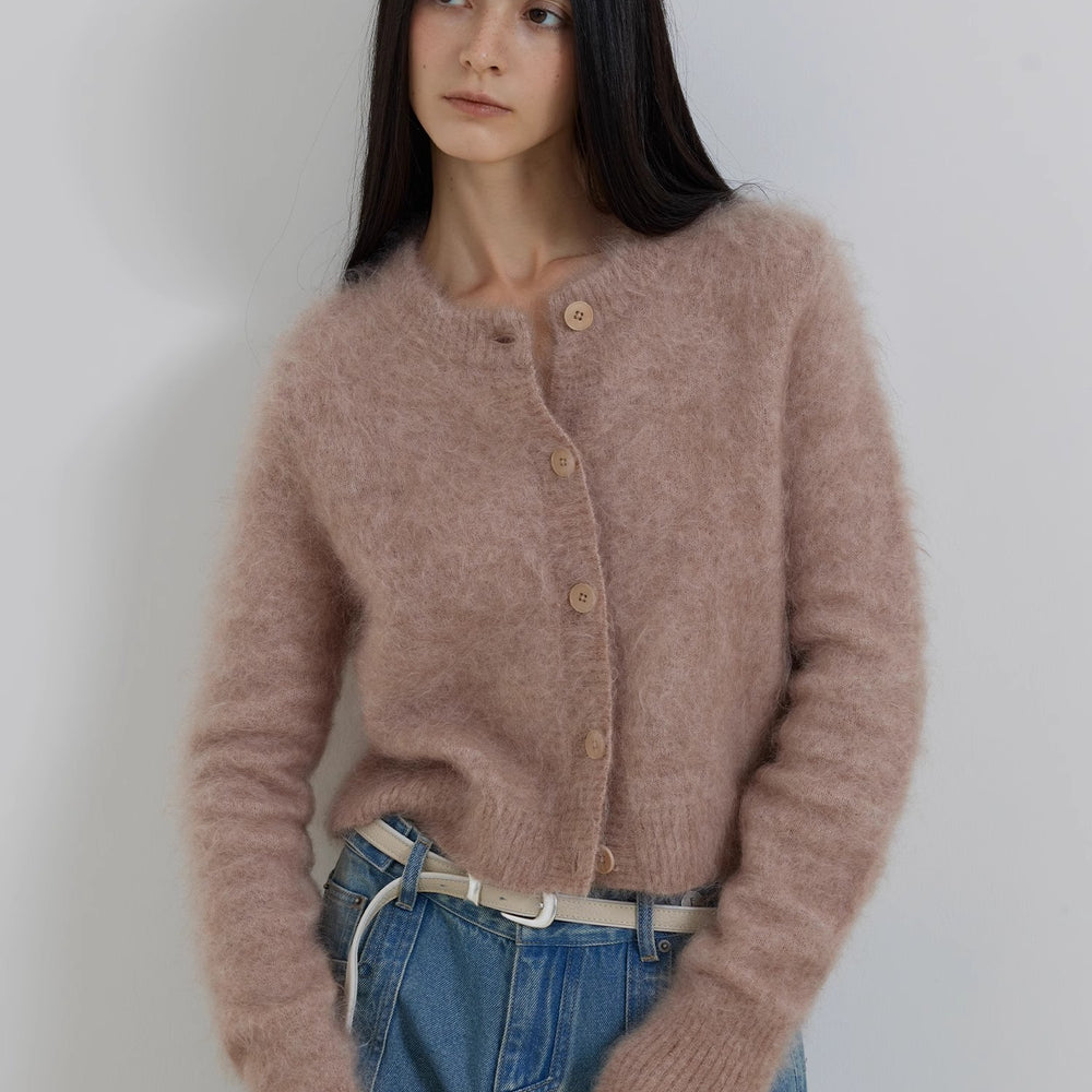 
                  
                    "Relaxation Notes" High-Proportion Mohair Knit Cardigan Women's Loose Short Round Neck Sweater Jacket
                  
                
