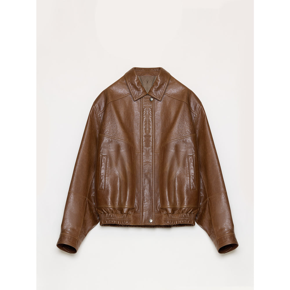 
                  
                    "Fashionable Luke" imported waxed sheep leather retro work jacket coat for women
                  
                