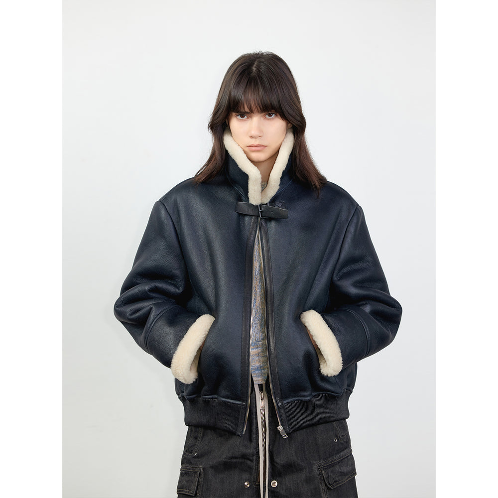 Speedy Flow Casual Motorcycle Style Imported Merino Sheepskin Jacket