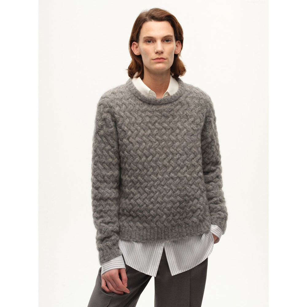 
                  
                    [FF&JW Collaboration Warm Exclusive] Classic Mohair Pullover Sweater with Textured Knit and Warmth-Enhancing Round Neck
                  
                