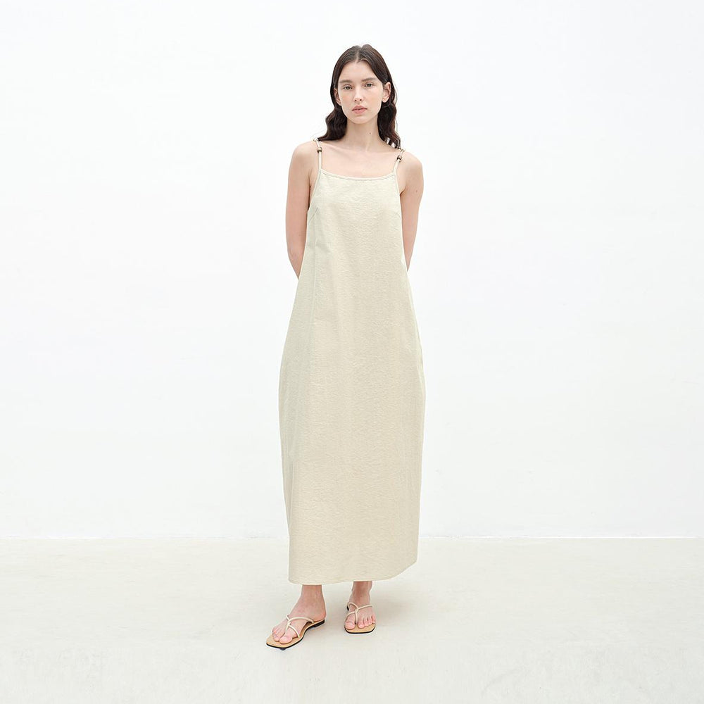 "Island Walk" Cotton Beaded Sling Dress