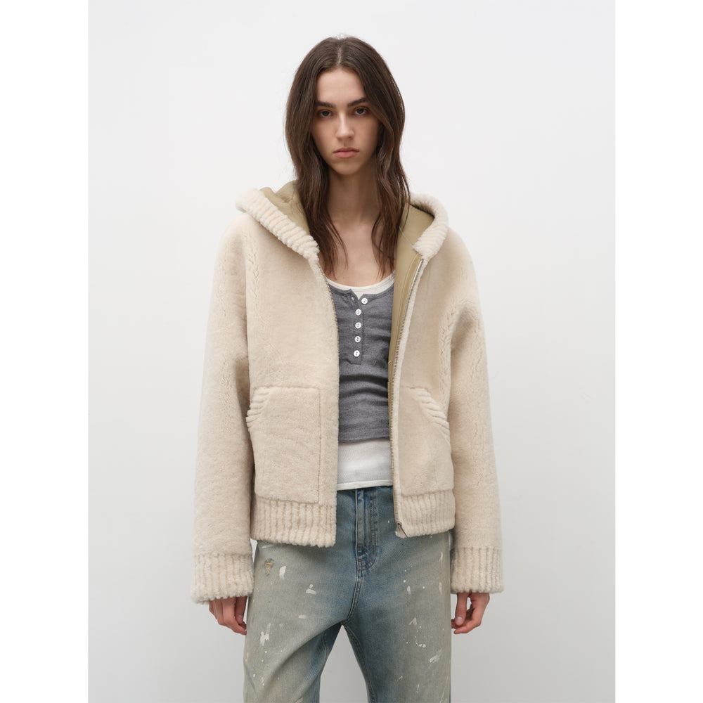 
                  
                    Bad boy hooded merino sheepskin jacket
                  
                