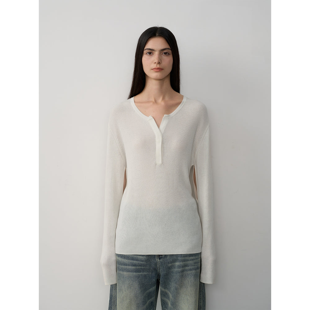
                  
                    "Moonlight Schumann" Tencel wool blend long-sleeved sweater thin top
                  
                