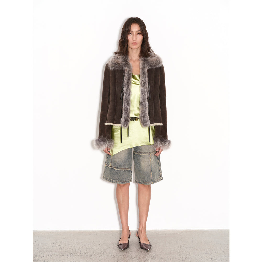 
                  
                    Florence Retro Layered Spliced Fox Fur Collar Short Jacket Winter
                  
                