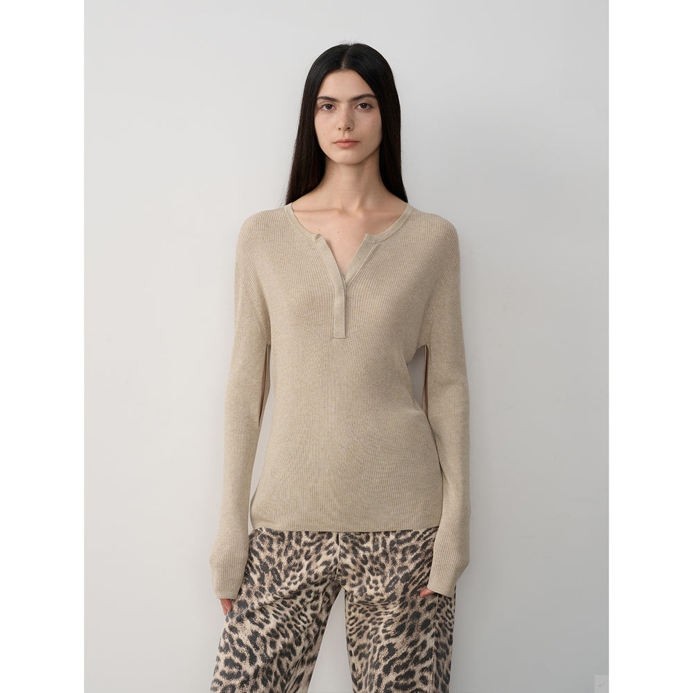 
                  
                    "Moonlight Schumann" Tencel wool blend long-sleeved sweater thin top
                  
                