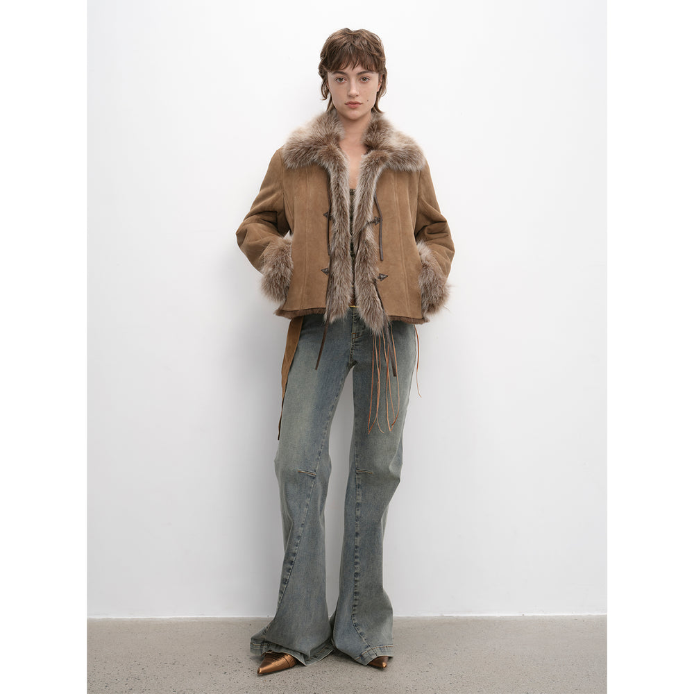 
                  
                    Florence Retro Layered Spliced Fox Fur Collar Short Jacket Winter
                  
                