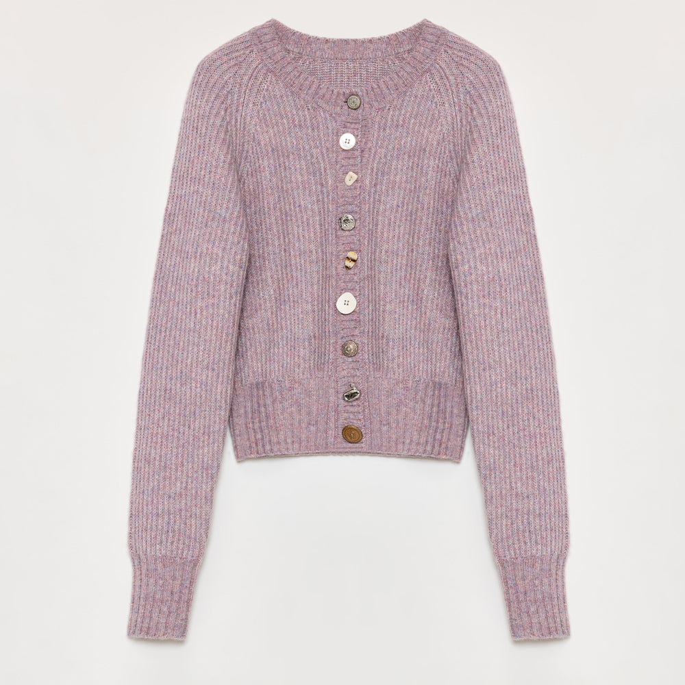 
                  
                    "Hokkaido Weaving Love" wool blend crew neck cardigan top
                  
                