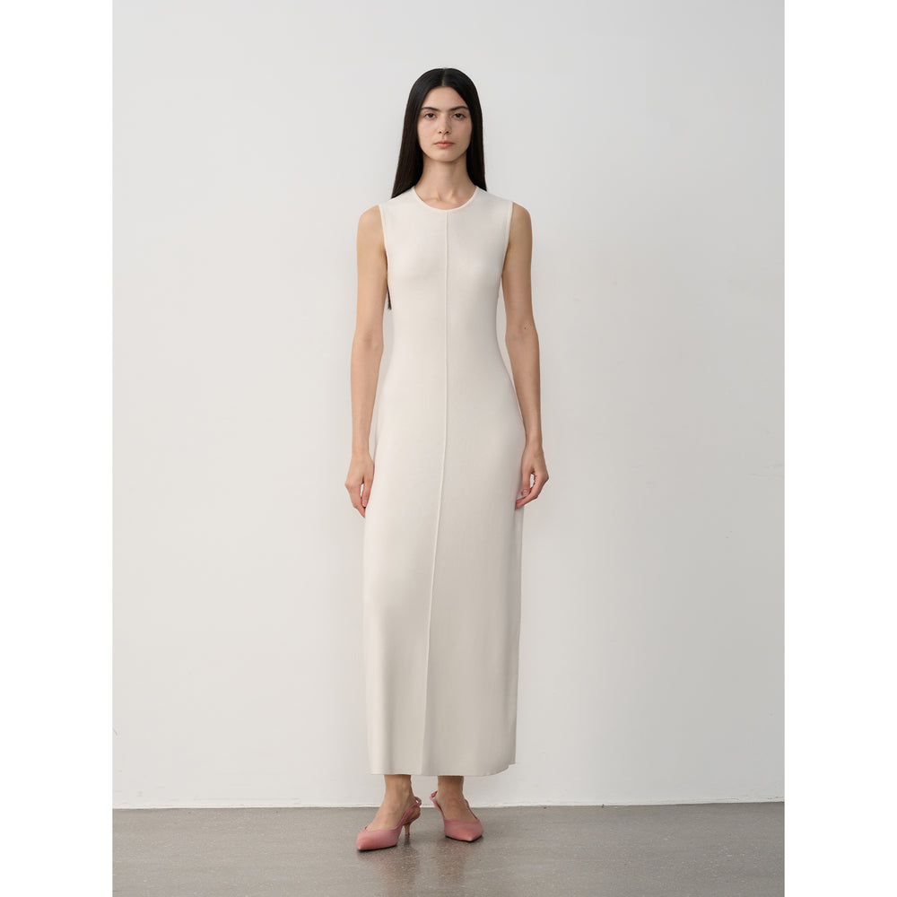 
                  
                    "Island Letters" Limited Edition Baslan Merino Wool Extra Long Sleeveless Lazy Knit Dress
                  
                