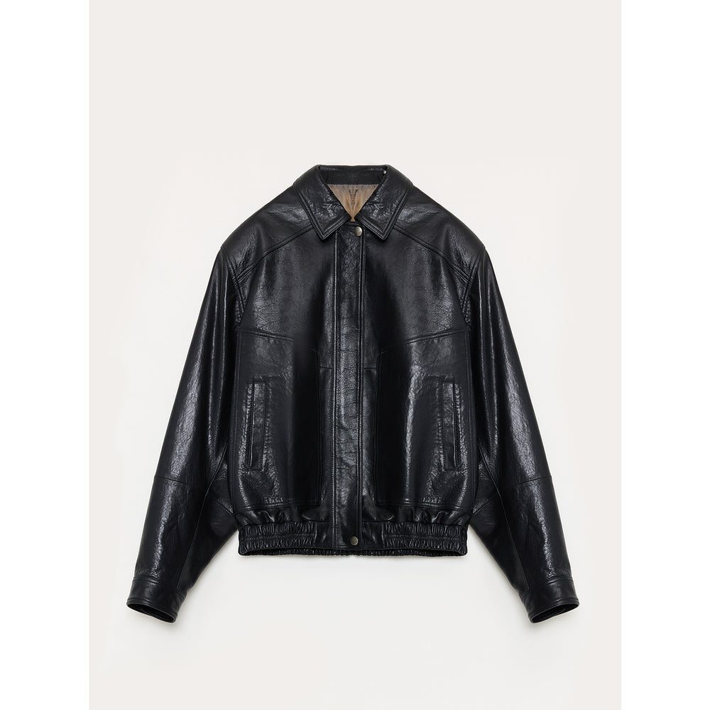 
                  
                    "Fashionable Luke" imported waxed sheep leather retro work jacket coat for women
                  
                