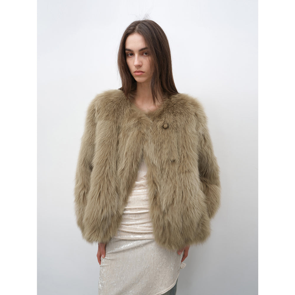 
                  
                    Morning Mist Manor Urban Chic Chicken Heart Collar Drop Shoulder Sheepskin Coat
                  
                