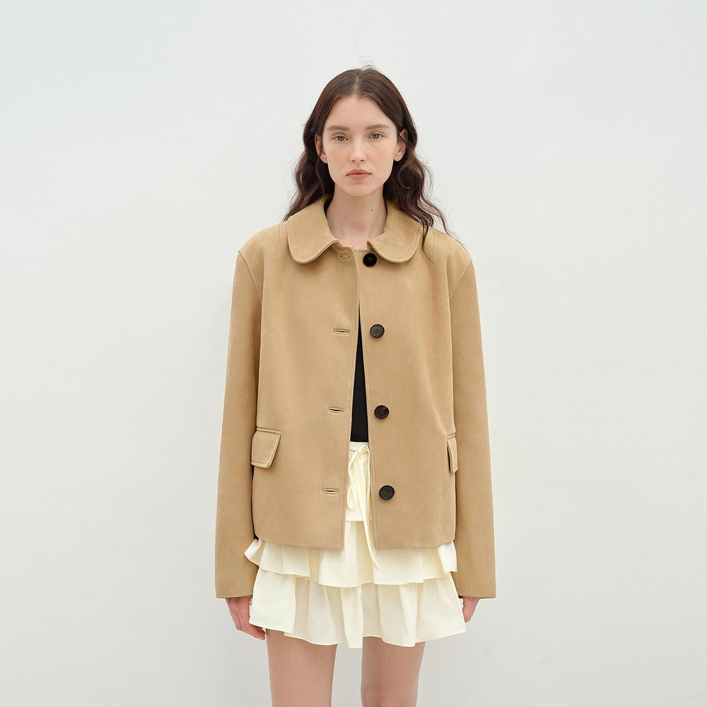 
                  
                    "Velour" high-grade beaded suede leather short leather jacket for women
                  
                