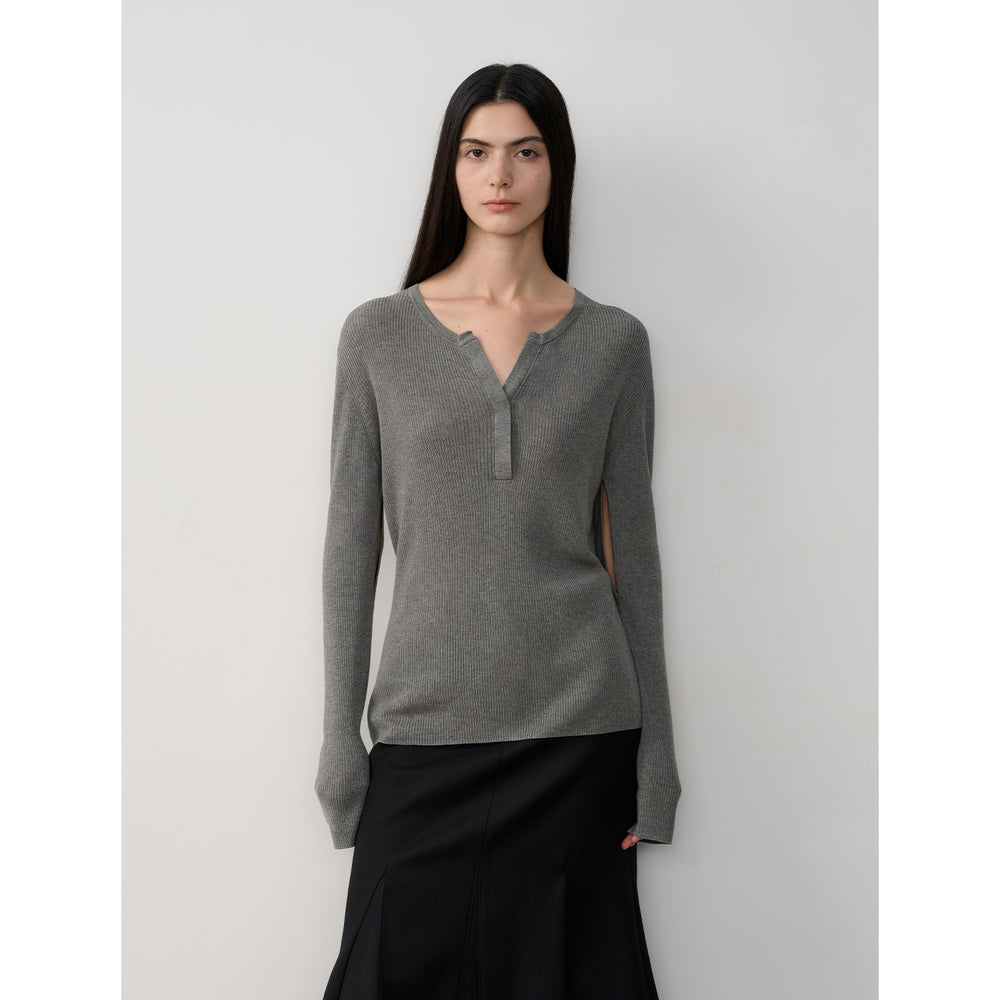 
                  
                    "Moonlight Schumann" Tencel wool blend long-sleeved sweater thin top
                  
                