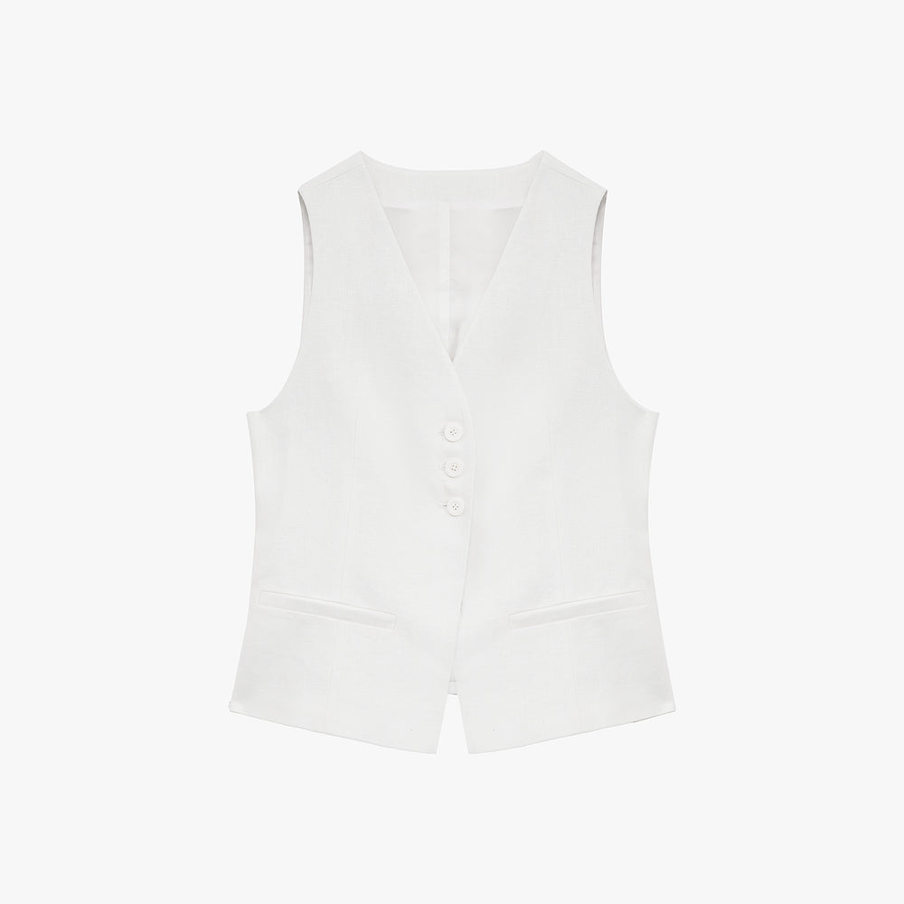 
                  
                    "Old Money Space" Linen draped vest and straight trousers suit
                  
                