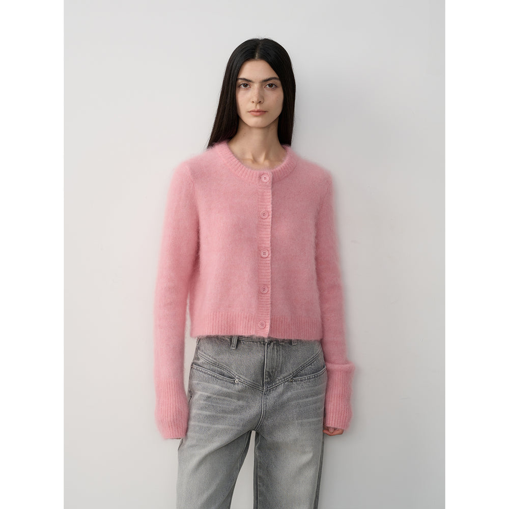 
                  
                    "Relaxation Notes" High-Proportion Mohair Knit Cardigan Women's Loose Short Round Neck Sweater Jacket
                  
                