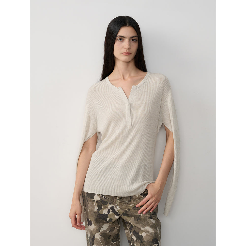 
                  
                    "Moonlight Schumann" Tencel wool blend long-sleeved sweater thin top
                  
                