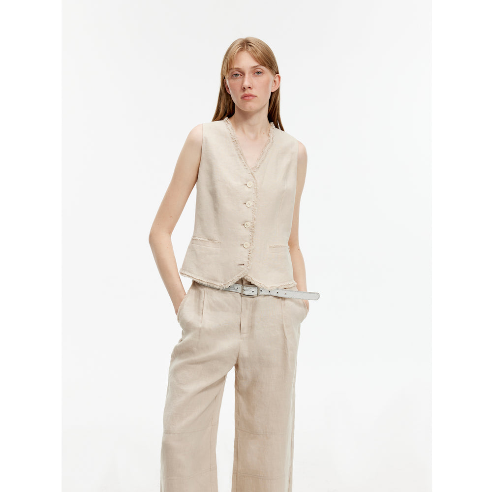 
                  
                    "Diary of an Old Friend" Customized Breathable Ramie Oversize Suit Vest Set
                  
                