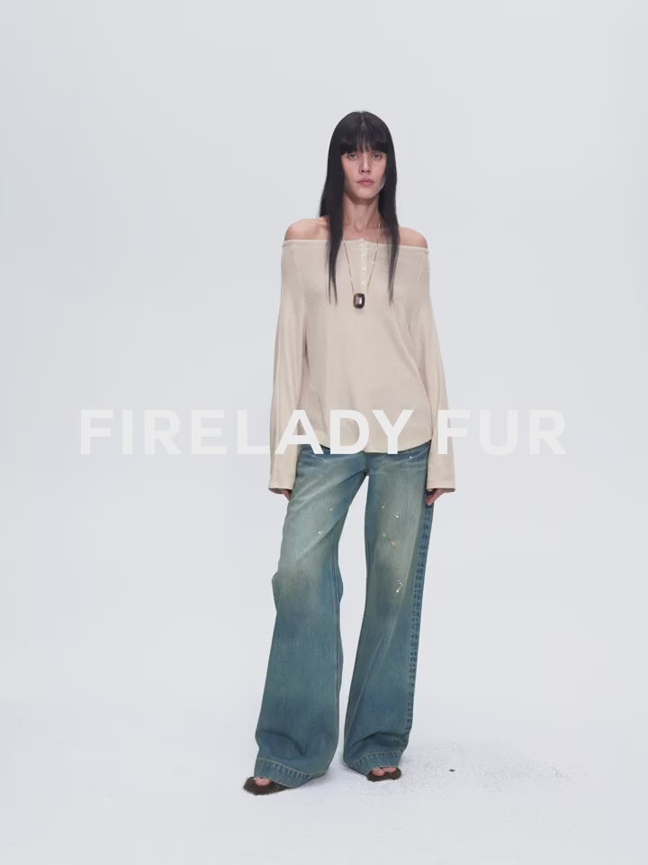 
                  
                    Carica e riproduci il video nel visualizzatore della galleria, &amp;quot;Fashion Law&amp;quot; Casual One-shoulder Raglan Sleeve T-shirt Top
                  
                
