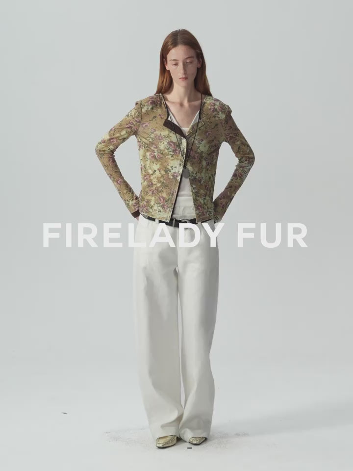 
                  
                    Load and play video in Gallery viewer, &amp;quot;Senna Flower House&amp;quot; original retro ethnic print Tencel Merino wool blend long-sleeved shirt
                  
                