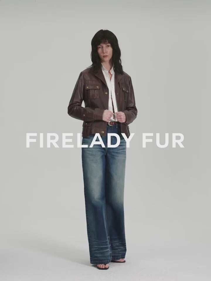 
                  
                    Video in der Galerie ansehen und abspielen, &amp;quot;Phantom of the Floating Palace&amp;quot; imported oil wax sheepskin waist leather jacket from New Zealand
                  
                