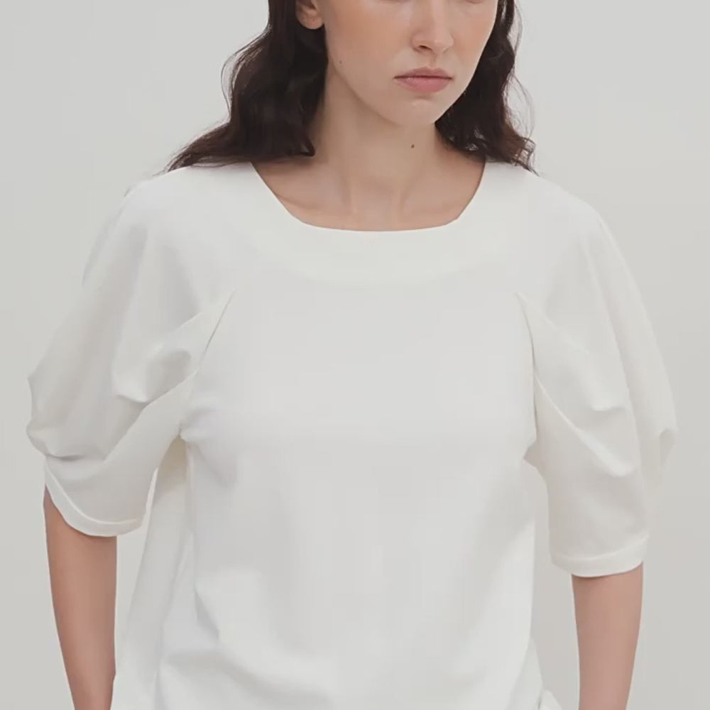 
                  
                    Video in der Galerie ansehen und abspielen, &amp;quot;Sleep Journey&amp;quot; puff sleeve straight short sleeve
                  
                