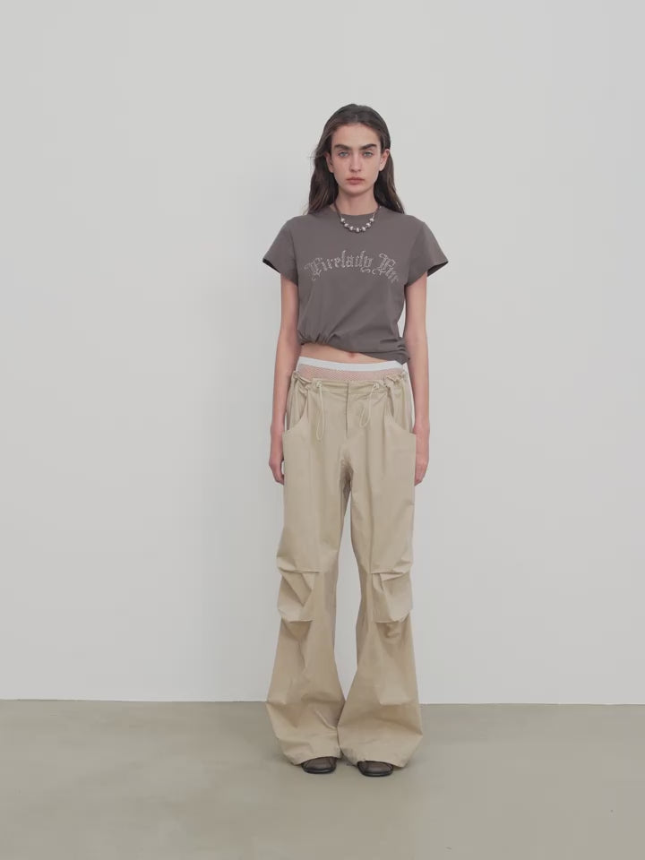
                  
                    Charger et lire la vidéo dans la visionneuse de la galerie, &amp;quot;May Time&amp;quot; luxury brand same version 3D long-staple cotton slightly waist rivet T-shirt
                  
                